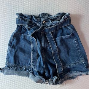 Zara paper bag shorts